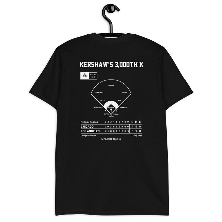 Los Angeles Dodgers Greatest Plays T-shirt: Kershaw's 3,000th K (2025)