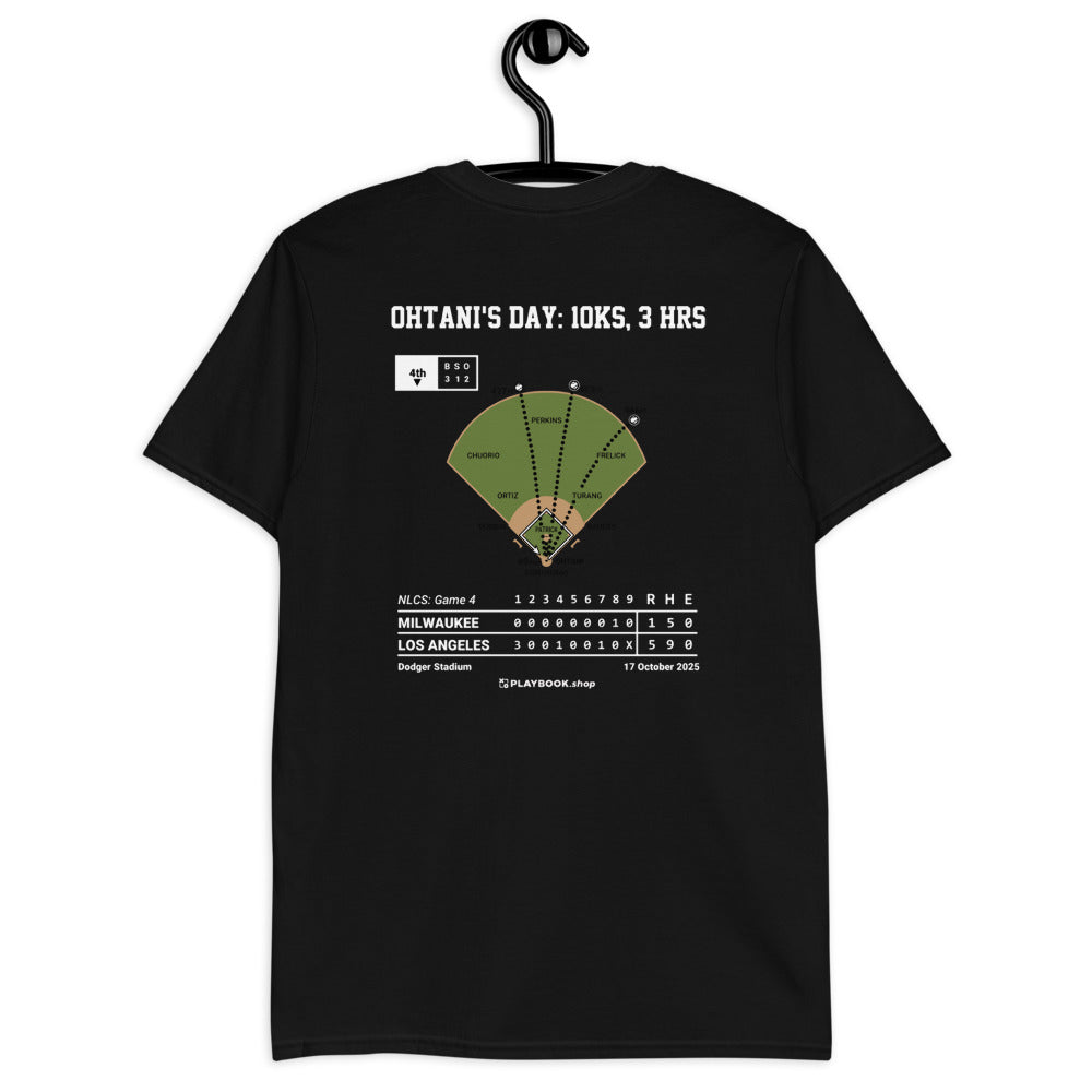Los Angeles Dodgers Greatest Plays T-shirt: Ohtani's Day: 10Ks, 3 HRs (2025)
