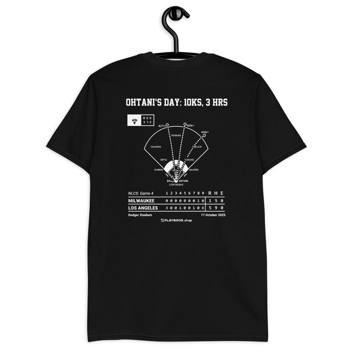 Los Angeles Dodgers Greatest Plays T-shirt: Ohtani's Day: 10Ks, 3 HRs (2025)