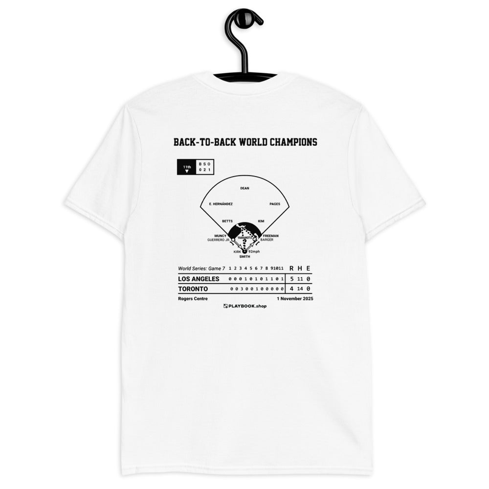 Los Angeles Dodgers Greatest Plays T-shirt: Back-to-Back World Champions (2025)