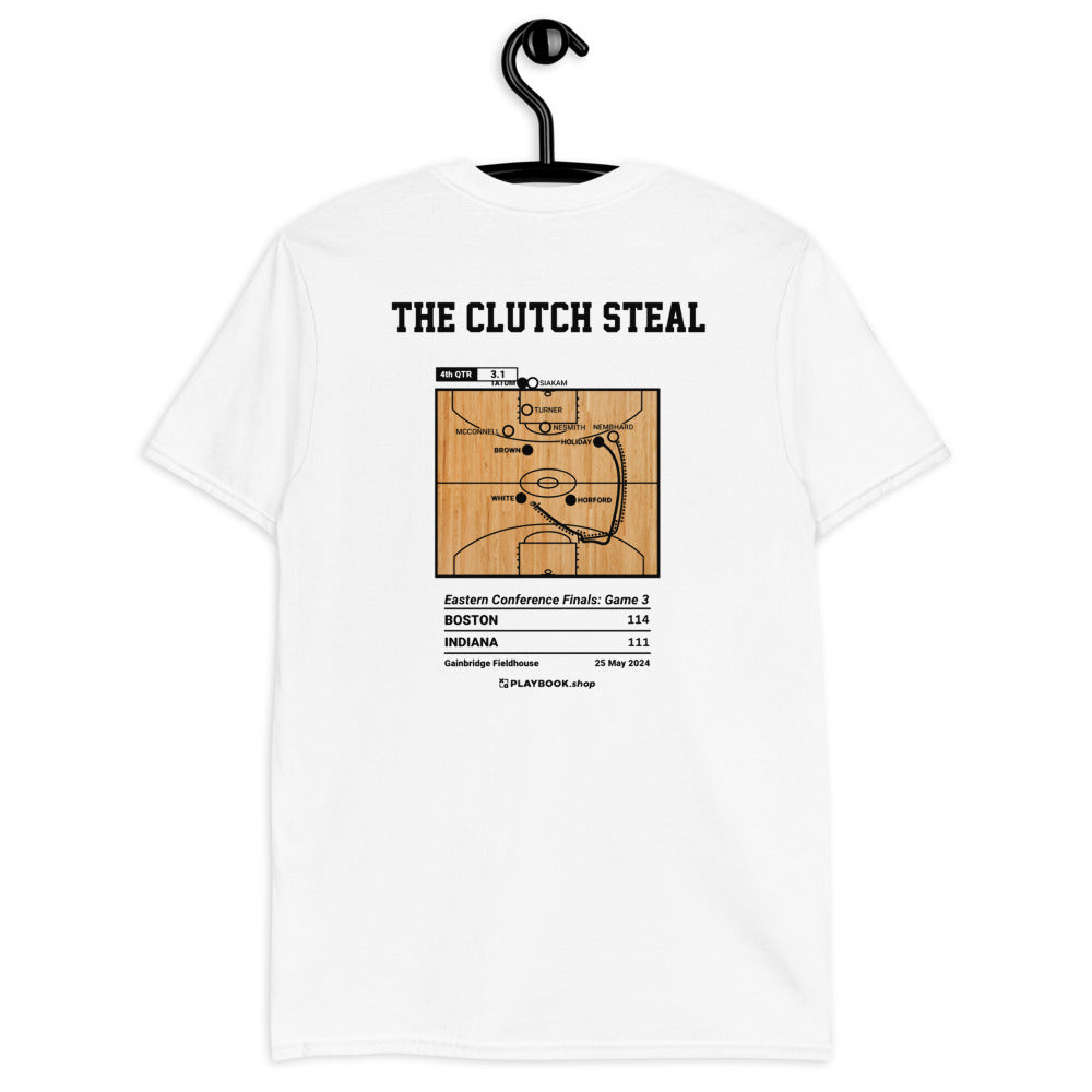 Boston Celtics Greatest Plays T-shirt: The Clutch Steal (2024)