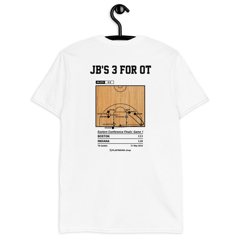 Boston Celtics Greatest Plays T-shirt: JB's 3 for OT (2024)