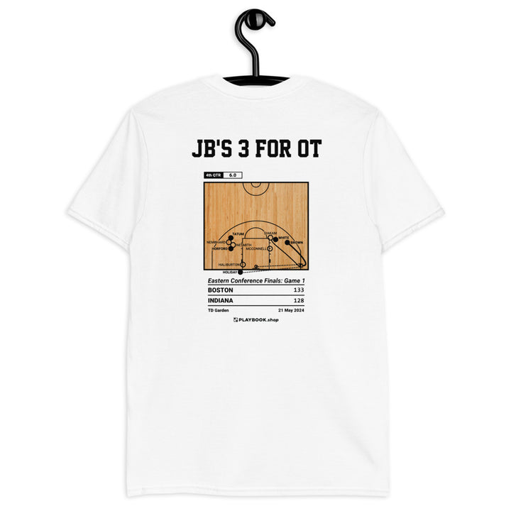 Boston Celtics Greatest Plays T-shirt: JB's 3 for OT (2024)