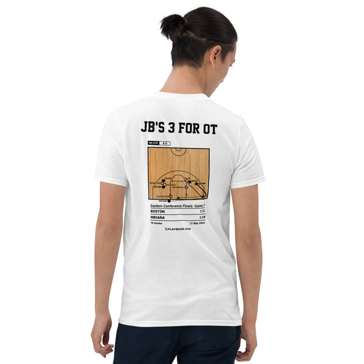Boston Celtics Greatest Plays T-shirt: JB's 3 for OT (2024)