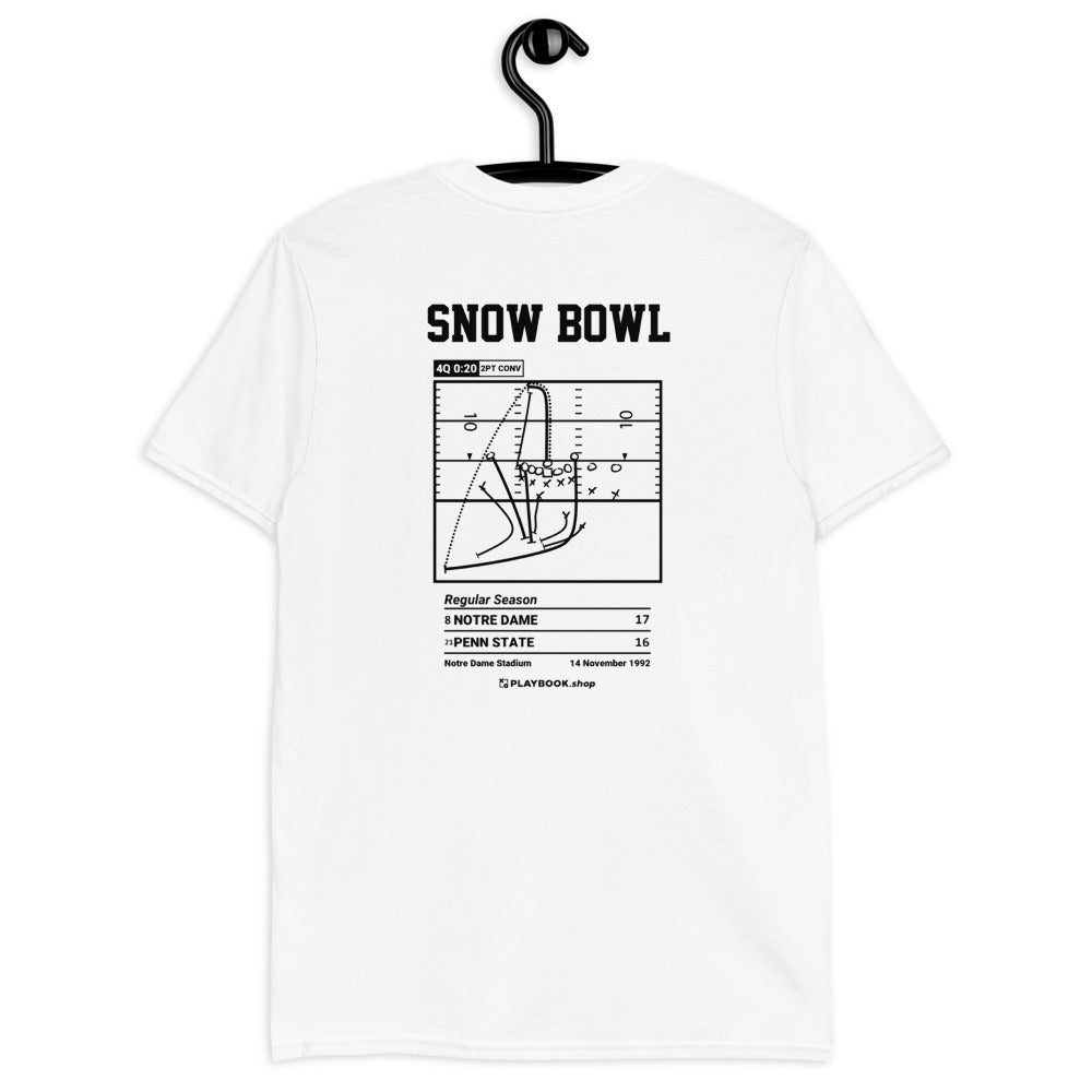 Notre Dame Football Greatest Plays T-shirt: Snow Bowl (1992)