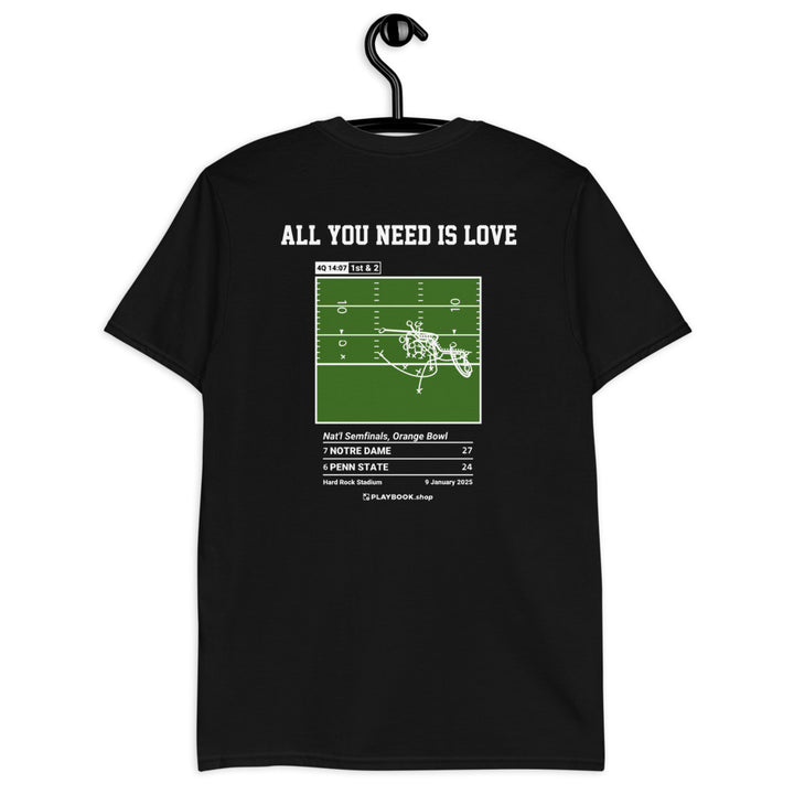 Notre Dame Football Greatest Plays T-shirt: All You Need Is Love (2025)