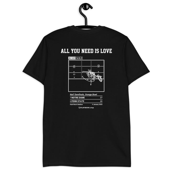 Notre Dame Football Greatest Plays T-shirt: All You Need Is Love (2025)