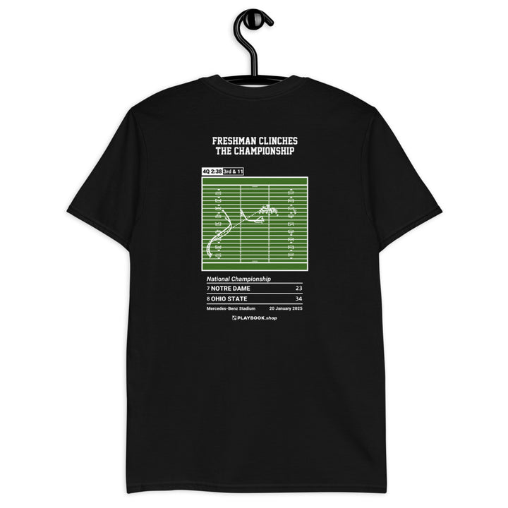 Ohio State Football Greatest Plays T-shirt: Freshman Clinches the Championship (2025)