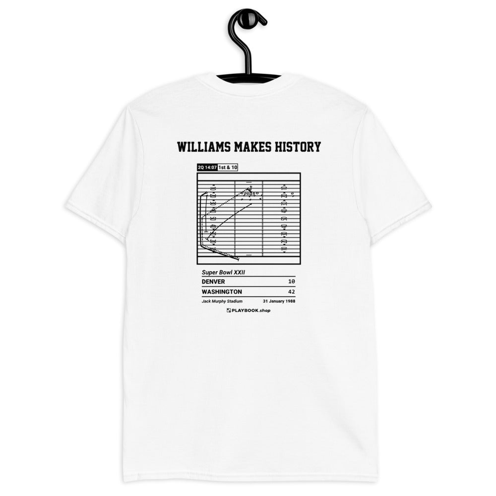 Washington Commanders Greatest Plays T-shirt: Williams makes history (1988)