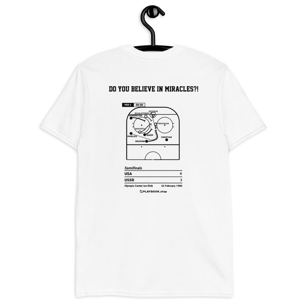 United States Men's National Hockey Team Greatest Goals T-shirt: Do you believe in miracles?! (1980)
