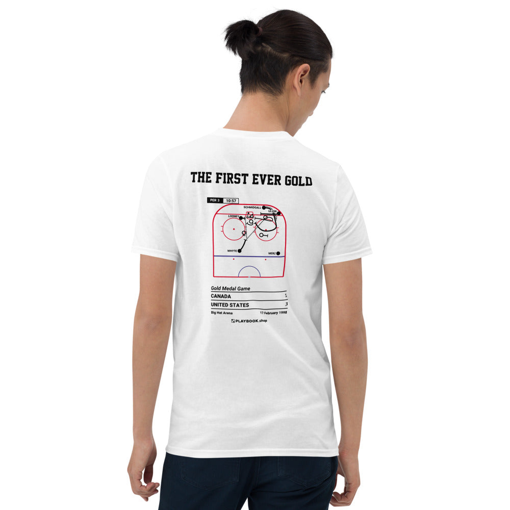 United States Women's National Hockey Team Greatest Goals T-shirt: The First Ever Gold (1998)