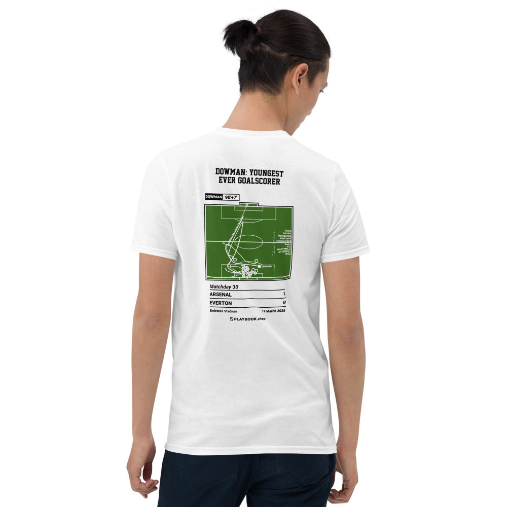 Arsenal Greatest Goals T-shirt: Dowman: Youngest Ever Goalscorer (2026)