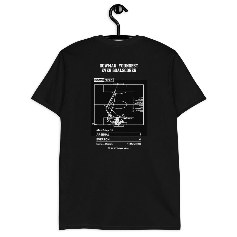 Arsenal Greatest Goals T-shirt: Dowman: Youngest Ever Goalscorer (2026)