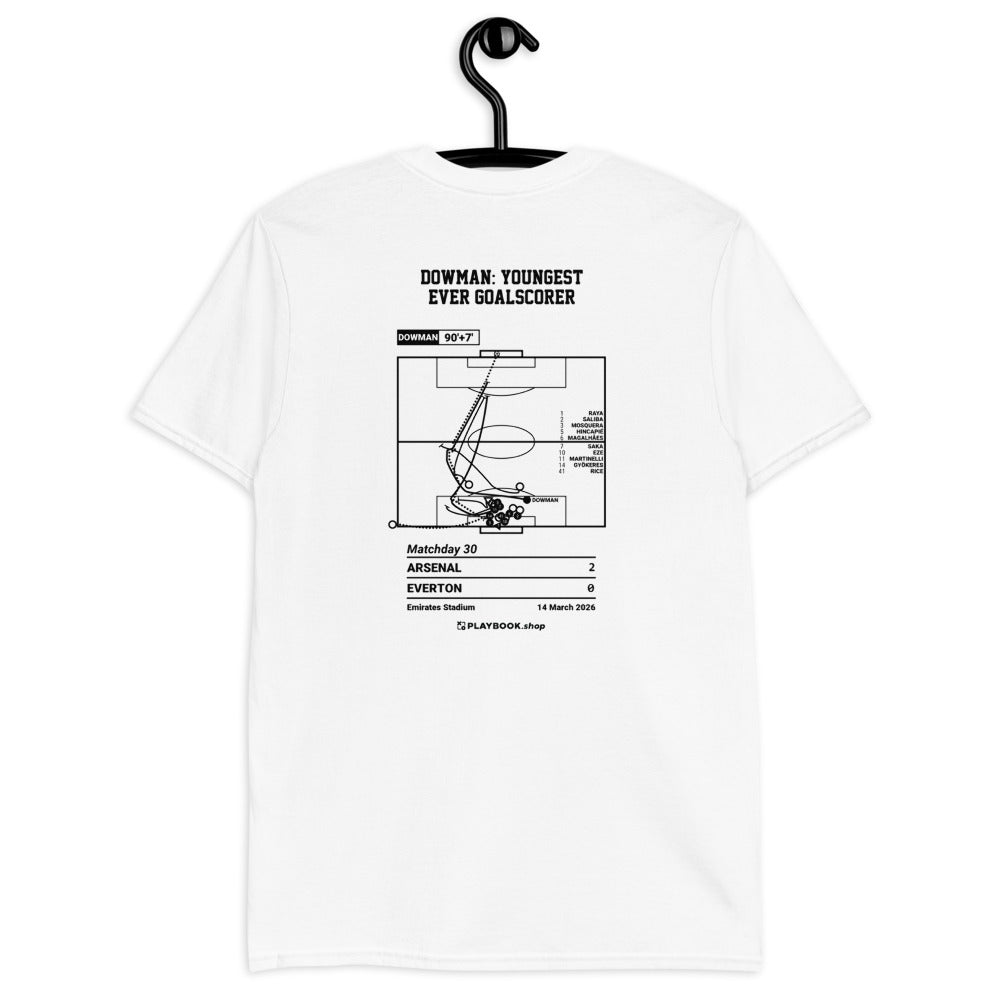 Arsenal Greatest Goals T-shirt: Dowman: Youngest Ever Goalscorer (2026)