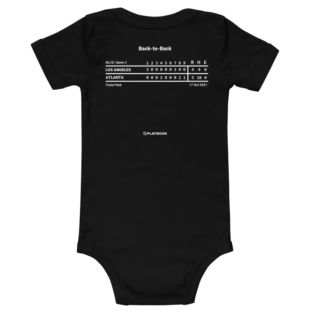 Atlanta Braves Greatest Plays Baby Bodysuit: Back-to-Back (2021)