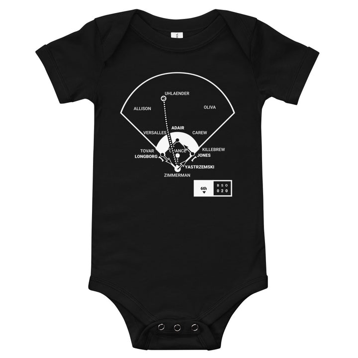Boston Red Sox Greatest Plays Baby Bodysuit: Yaz 4-4, MVP, and AL Triple Crown (1967)