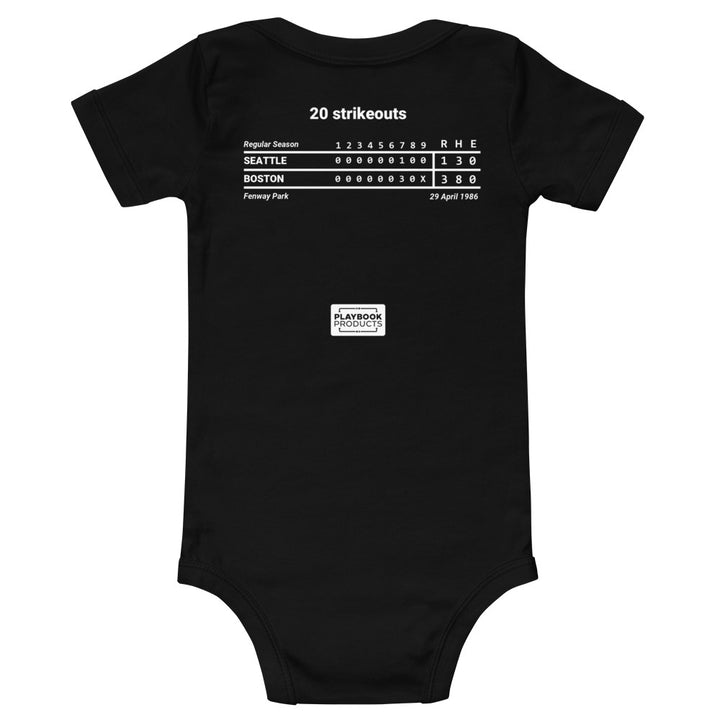 Boston Red Sox Greatest Plays Baby Bodysuit: 20 strikeouts (1986)