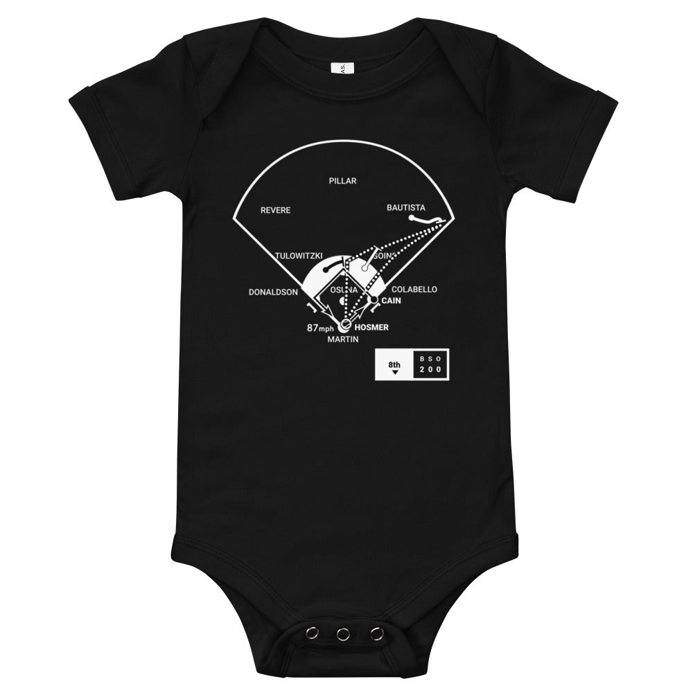 Kansas City Royals Greatest Plays Baby Bodysuit: Cain scores from 1st (2015)