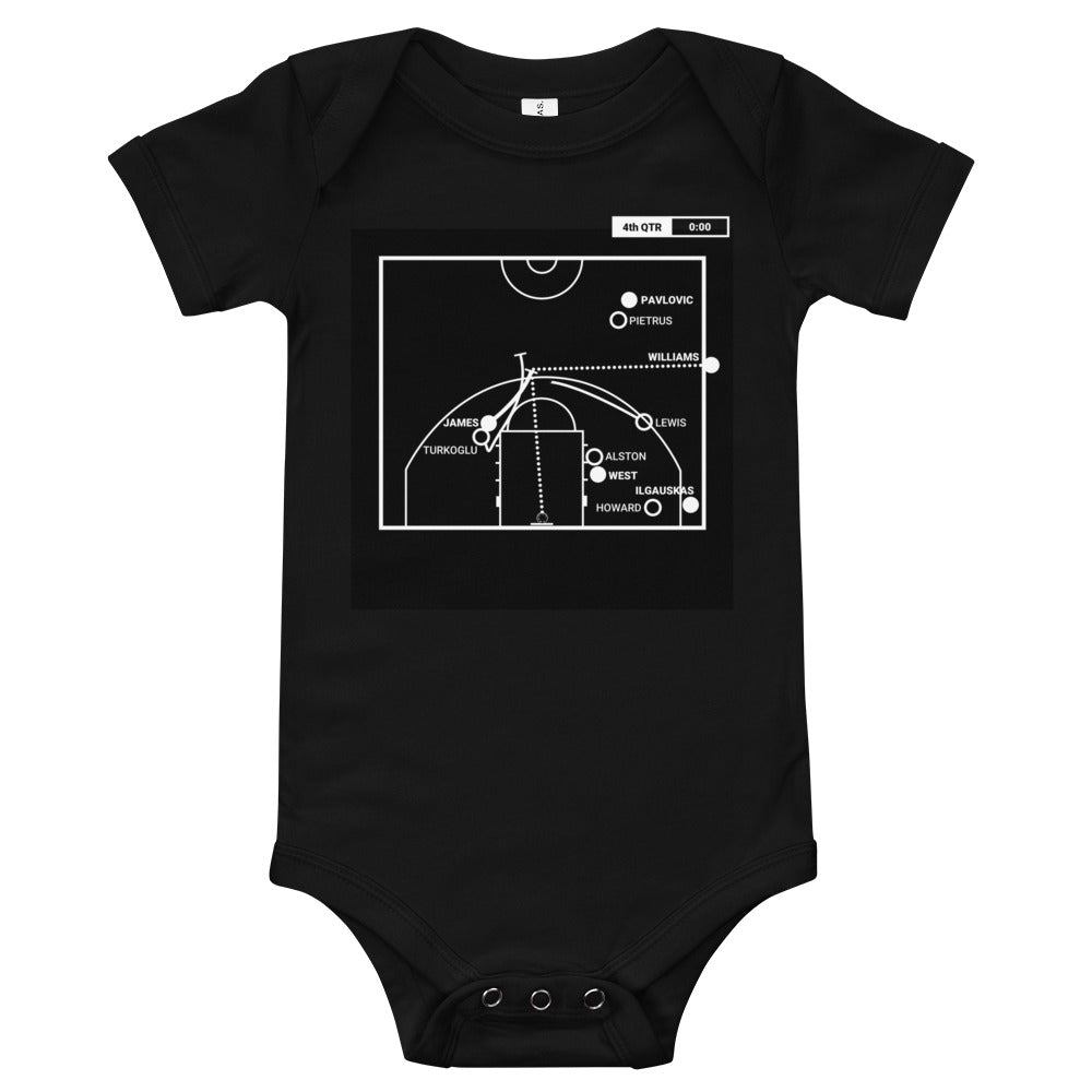Cleveland Cavaliers Greatest Plays Baby Bodysuit: For three, for the win, YES! (2009)