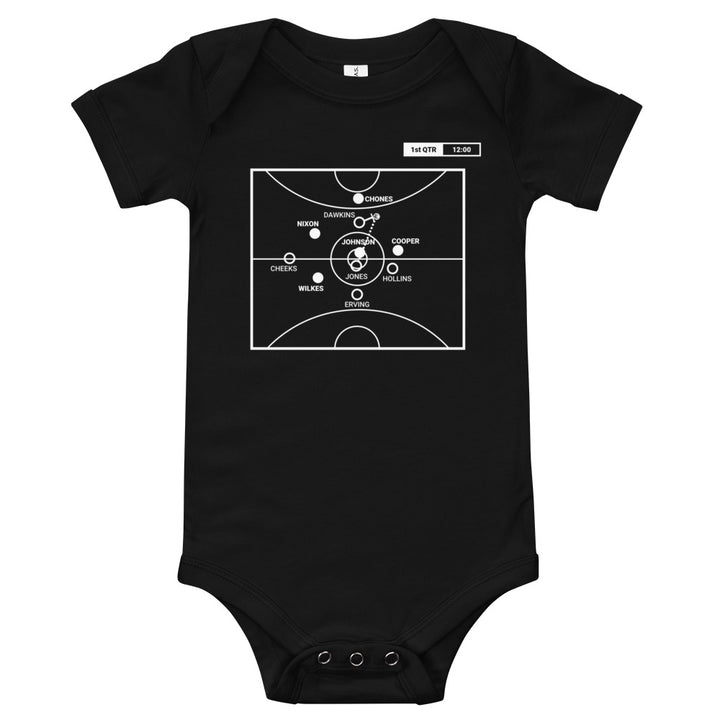 Los Angeles Lakers Greatest Plays Baby Bodysuit: Magic starts at center (1980)