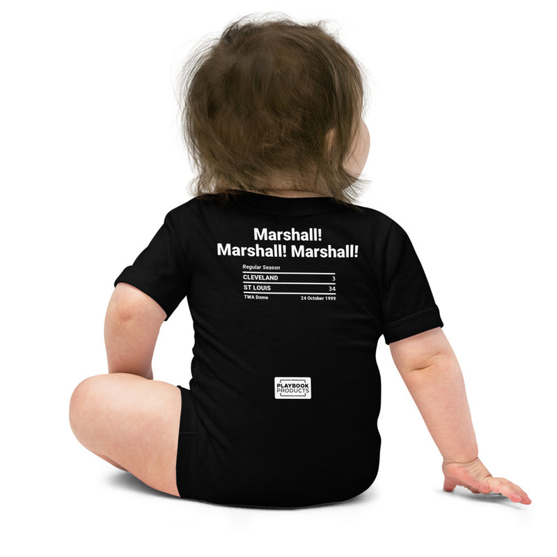 St. Louis Rams Greatest Plays Baby Bodysuit: Marshall! Marshall! Marshall! (1999)