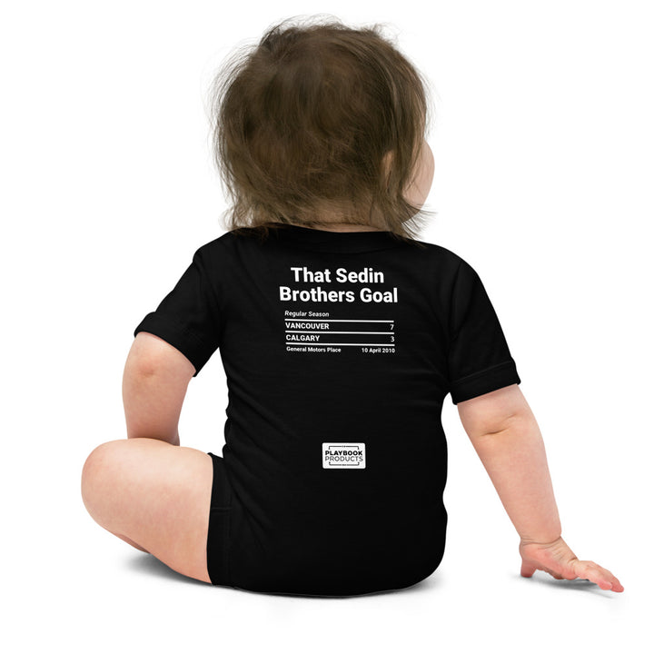 Vancouver Canucks Greatest Goals Baby Bodysuit: That Sedin Brothers Goal (2010)