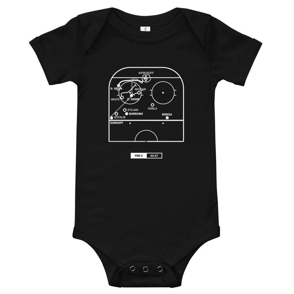 Vancouver Canucks Greatest Goals Baby Bodysuit: That Sedin Brothers Goal (2010)