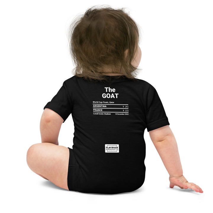 Argentina Greatest Goals Baby Bodysuit: The GOAT (2022)