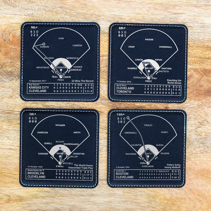 Cleveland Guardians Greatest Plays: Leatherette Coasters (Set of 4)
