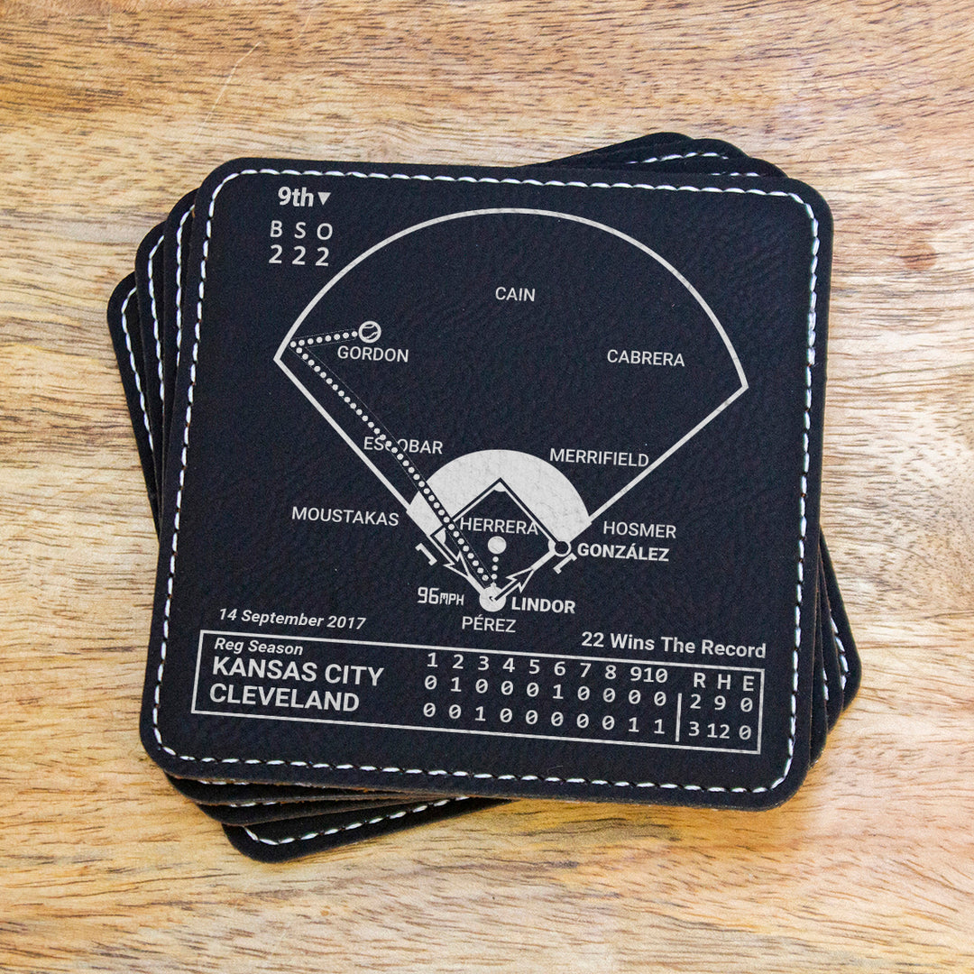 Cleveland Guardians Greatest Plays: Leatherette Coasters (Set of 4)