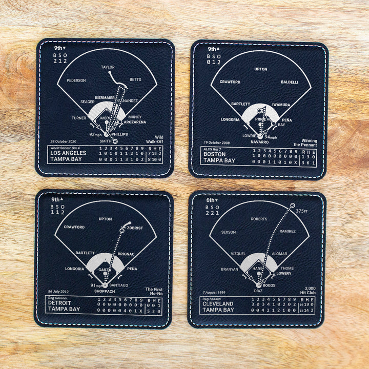 Tampa Bay Rays Greatest Plays: Leatherette Coasters (Set of 4)