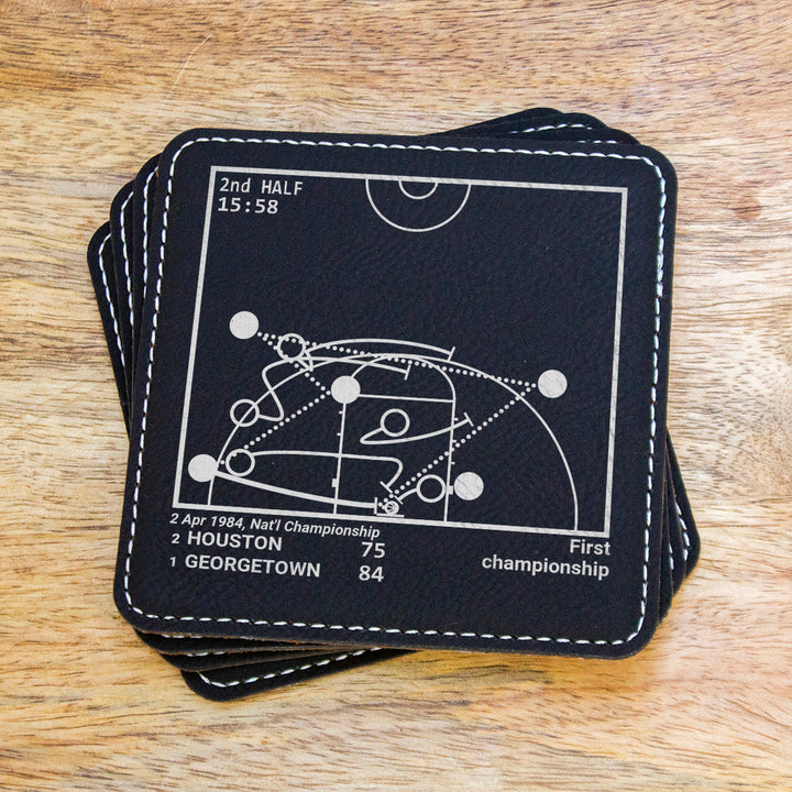 Greatest Georgetown Basketball Plays: Leatherette Coasters (Set of 4)
