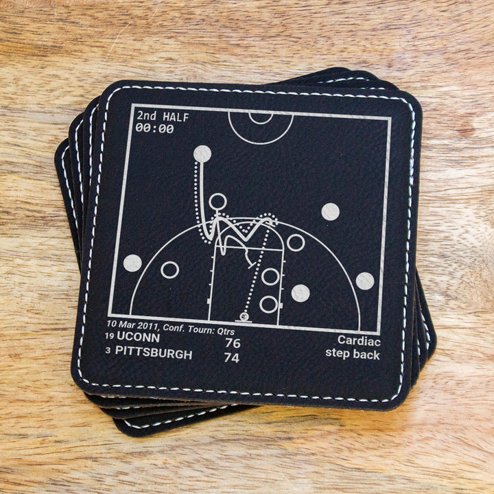 UCONN Basketball Greatest Plays: Leatherette Coasters (Set of 4)
