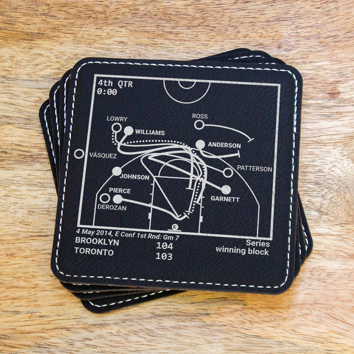 Brooklyn Nets Greatest Plays: Leatherette Coasters (Set of 4)