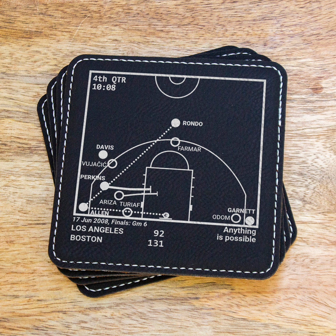 Boston Celtics Greatest Plays: Leatherette Coasters (Set of 4)