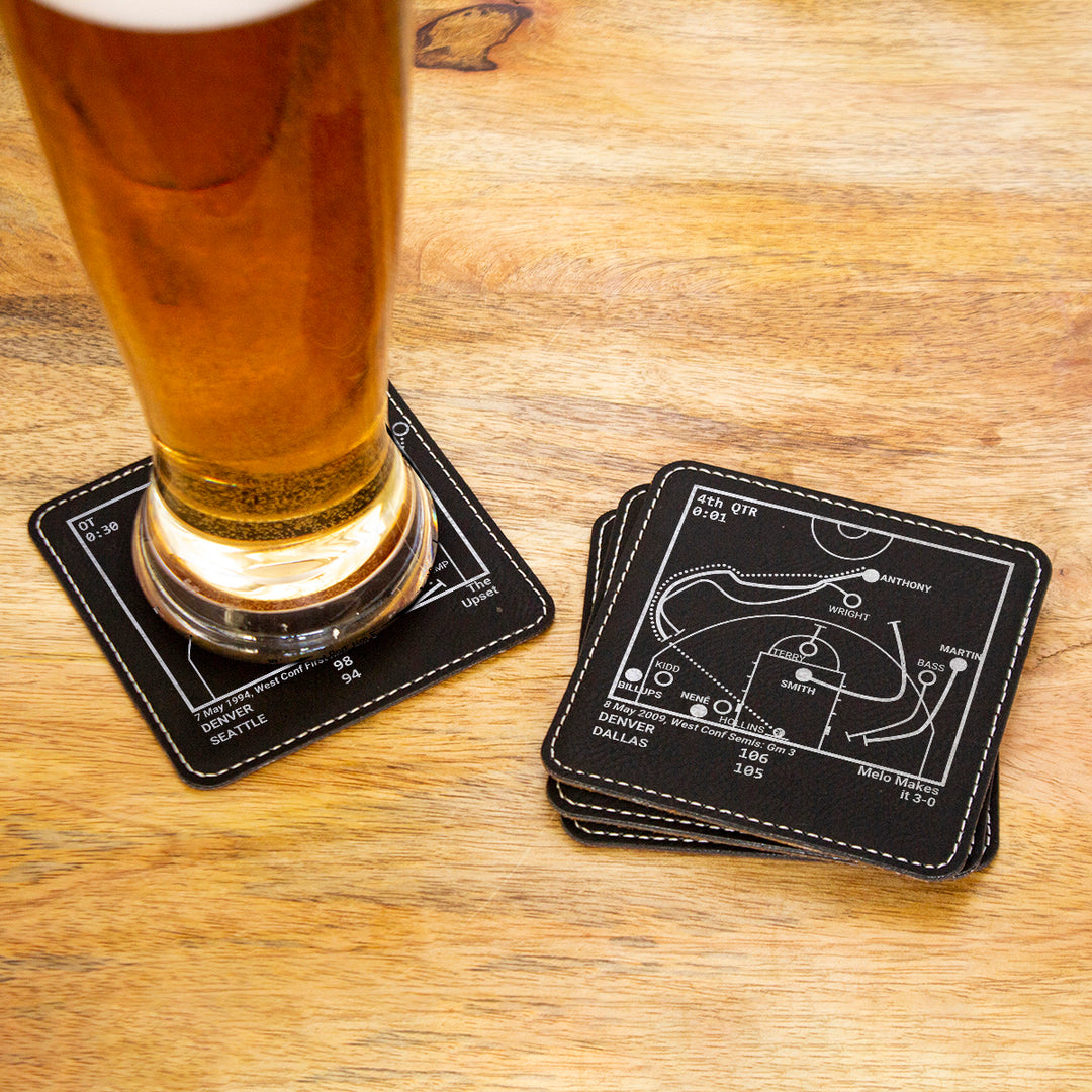 Denver Nuggets Greatest Plays: Leatherette Coasters (Set of 4)