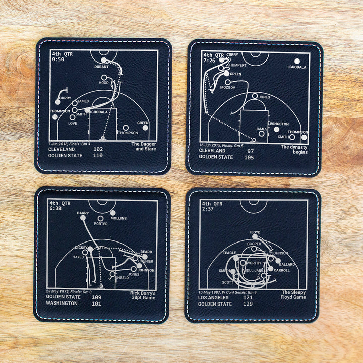 Golden State Warriors Greatest Plays: Leatherette Coasters (Set of 4)