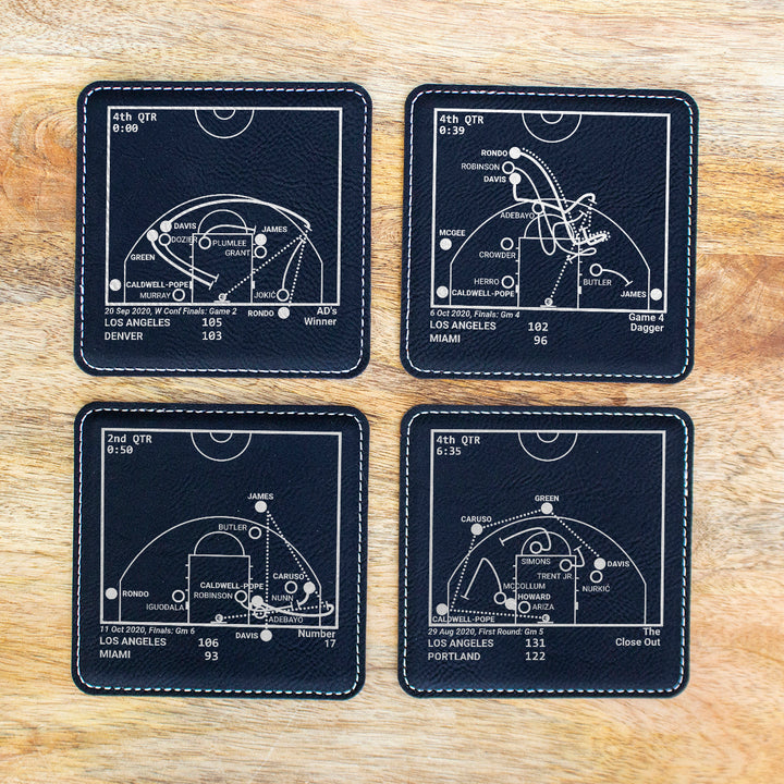 <b>2020 Champions</b> Lakers Plays: Leatherette Coasters (Set of 4)