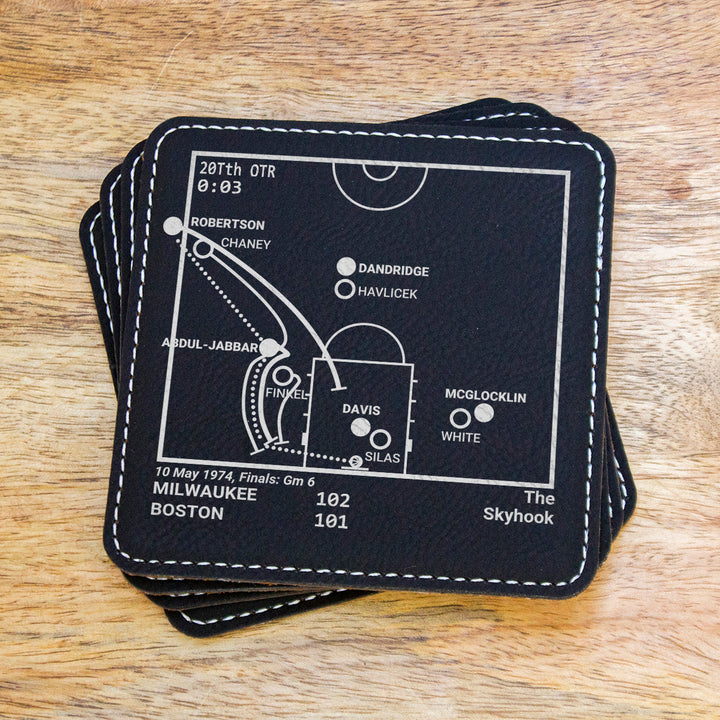 Milwaukee Bucks Greatest Plays: Leatherette Coasters (Set of 4)