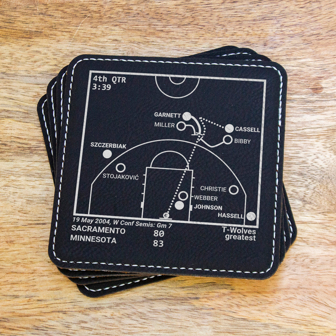 Minnesota Timberwolves Greatest Plays: Leatherette Coasters (Set of 4)