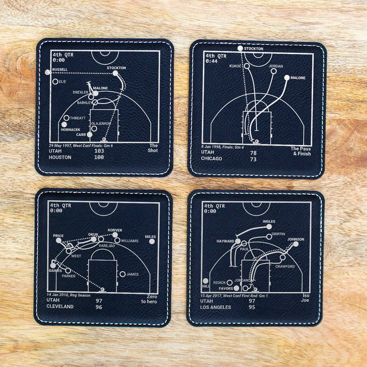 Utah Jazz Greatest Plays: Leatherette Coasters (Set of 4)