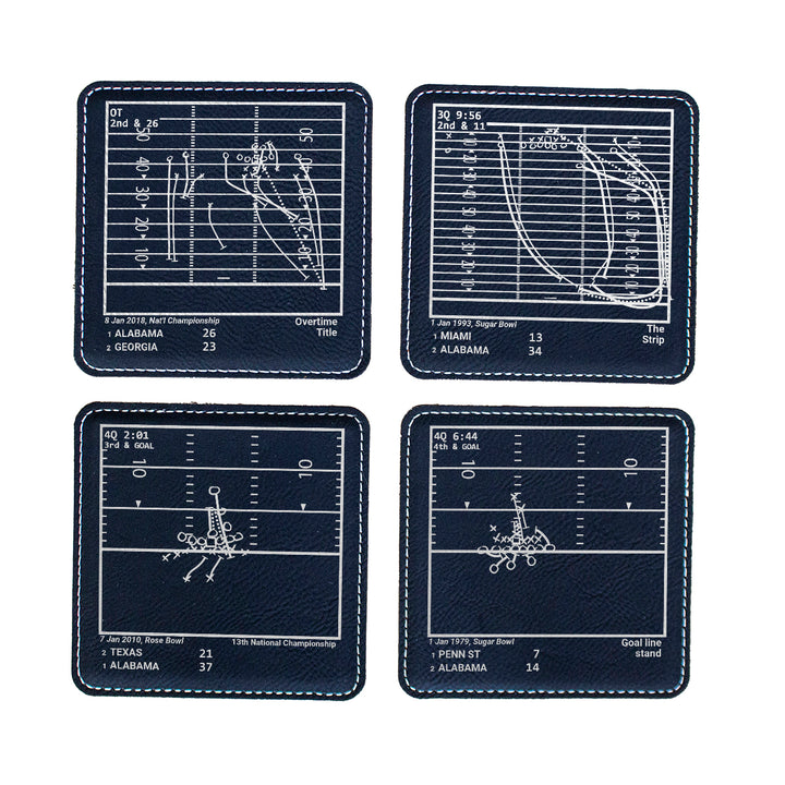 Greatest Alabama Football Plays: Leatherette Coasters (Set of 4)
