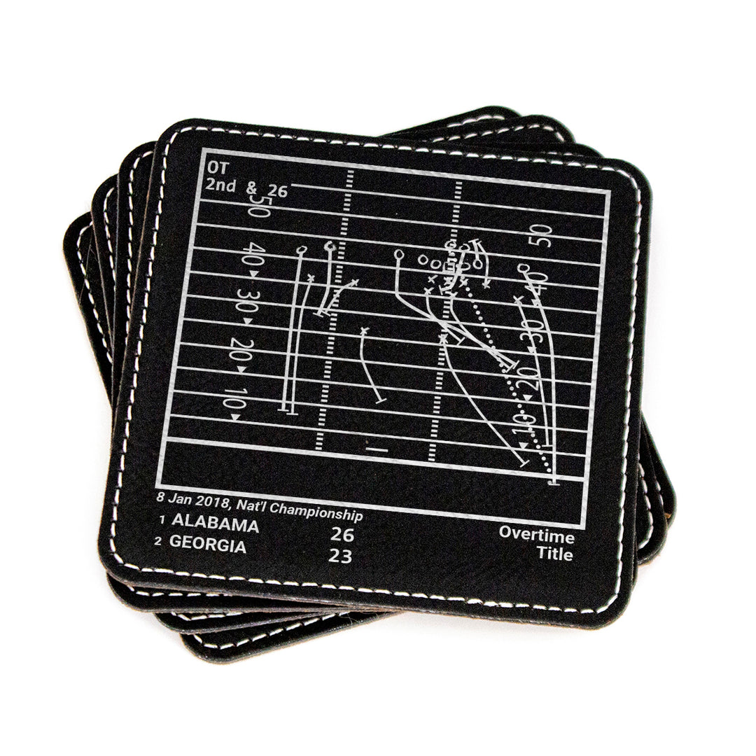 Greatest Alabama Football Plays: Leatherette Coasters (Set of 4)