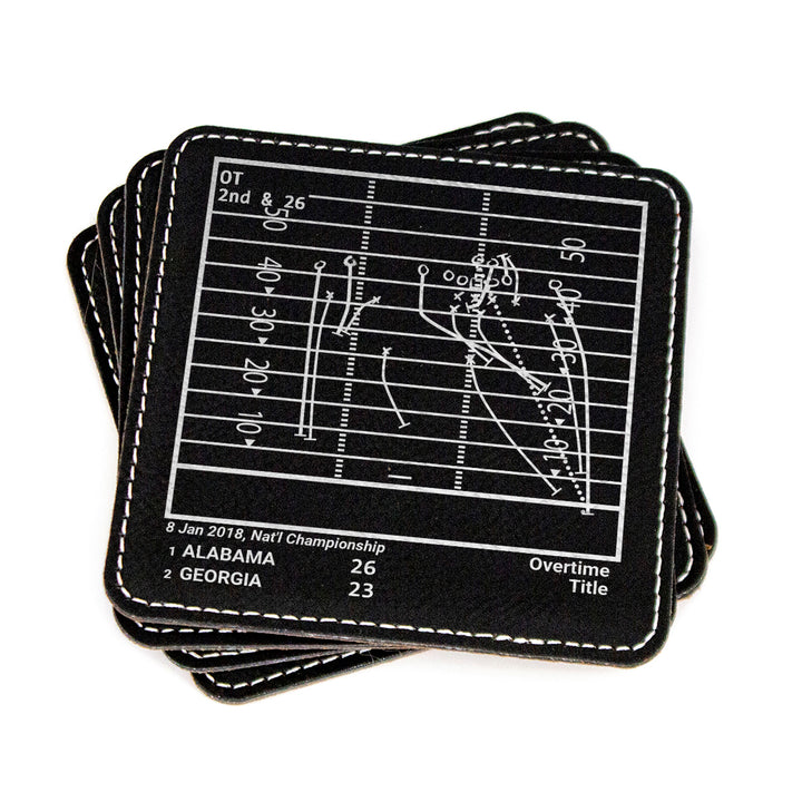 Greatest Alabama Football Plays: Leatherette Coasters (Set of 4)