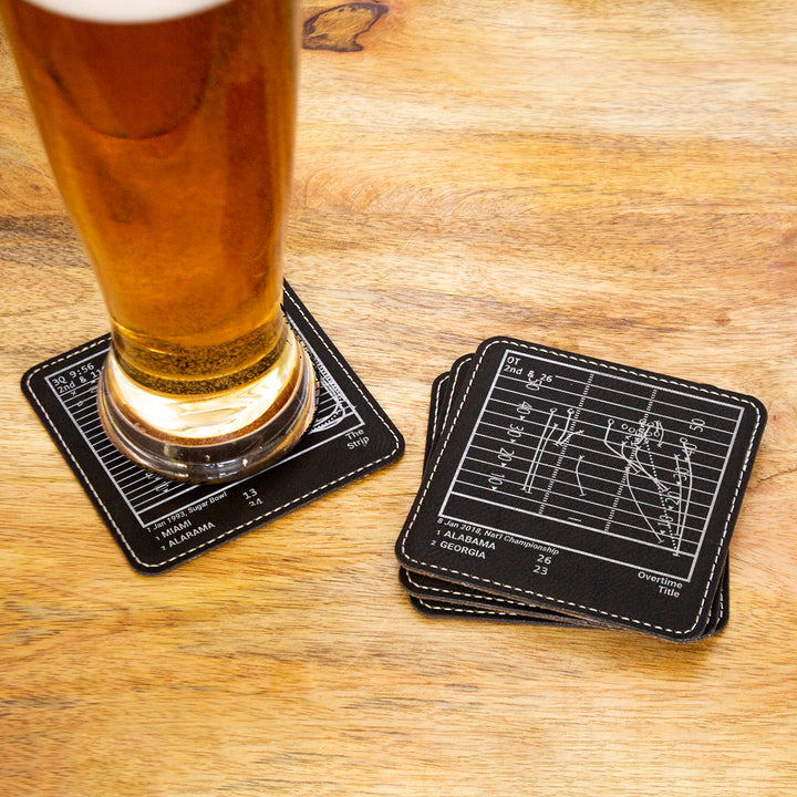 Greatest Alabama Football Plays: Leatherette Coasters (Set of 4)