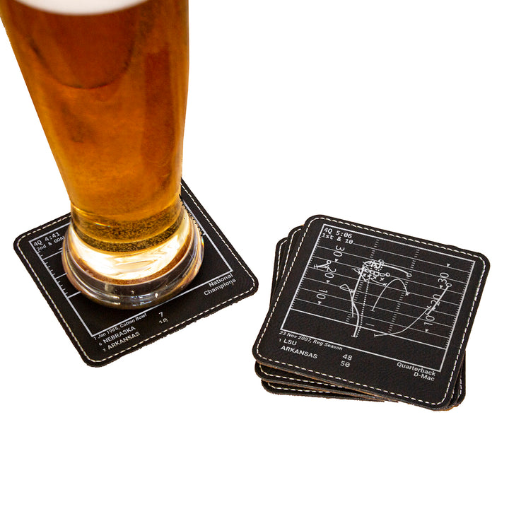 Greatest Arkansas Football Plays: Leatherette Coasters (Set of 4)