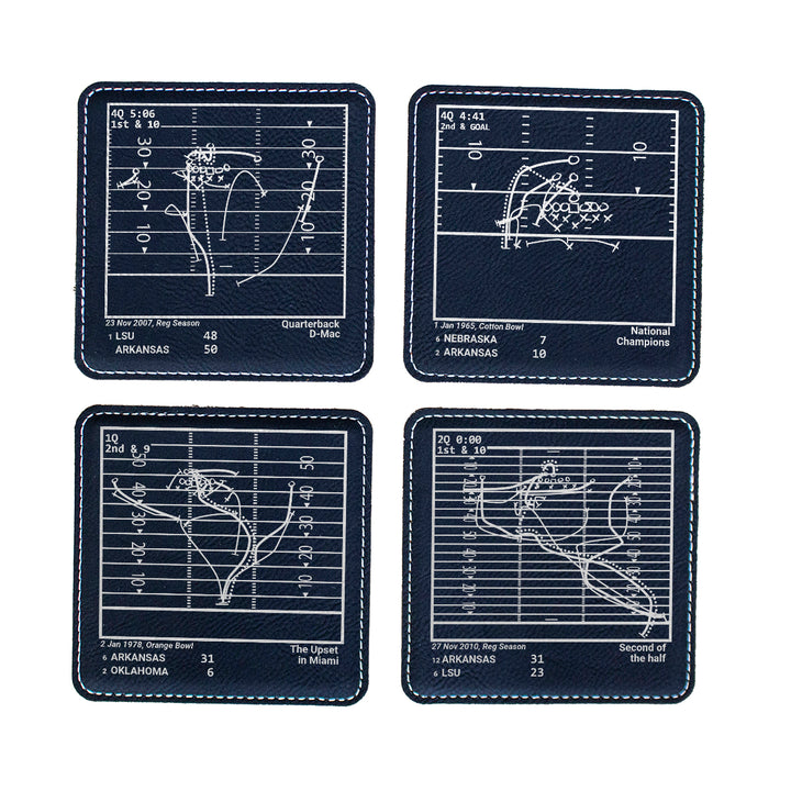 Greatest Arkansas Football Plays: Leatherette Coasters (Set of 4)