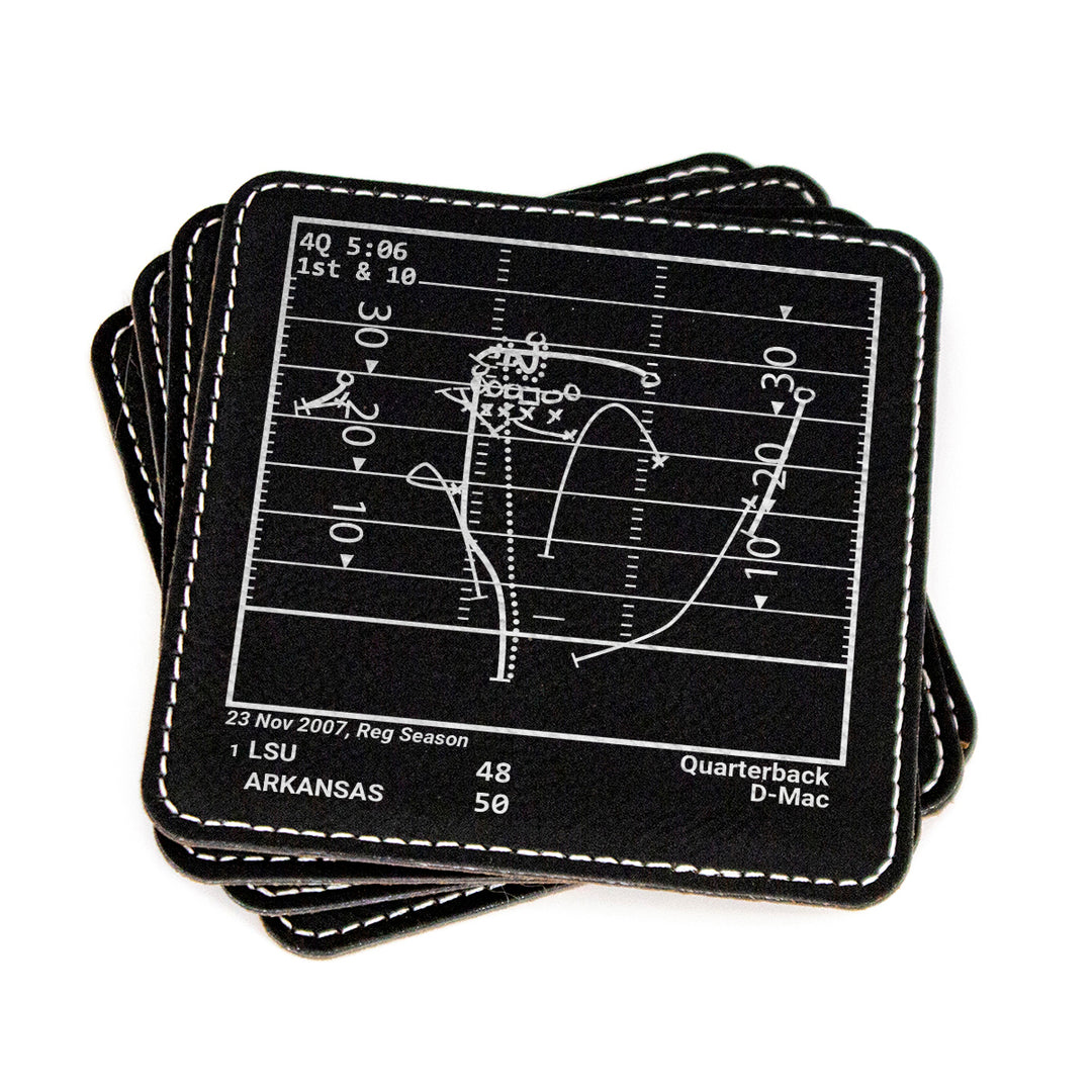 Greatest Arkansas Football Plays: Leatherette Coasters (Set of 4)