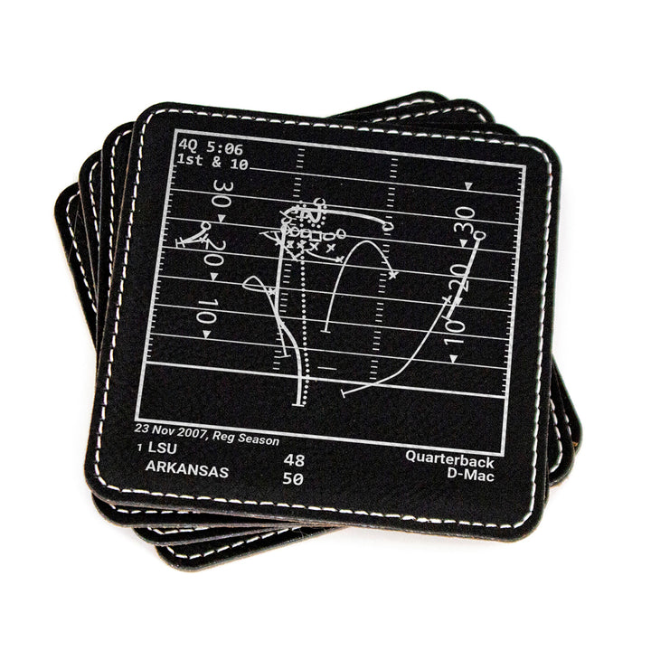 Greatest Arkansas Football Plays: Leatherette Coasters (Set of 4)