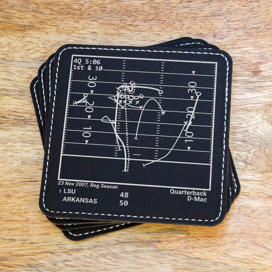Greatest Arkansas Football Plays: Leatherette Coasters (Set of 4)